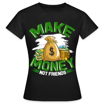 Argent comptant capitalisme dollar euro argent - T-shirt Femme - noir - Devant - AI Model Female 172 dark (172cm)