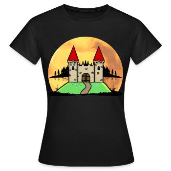Moyen Age Château Château Forteresse Nature Fantaisie - T-shirt Femme - noir - Devant - AI Model Female 172 dark (172cm)