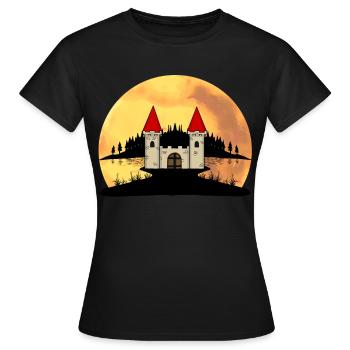 Moyen âge château forteresse nature fantaisie - T-shirt Femme - noir - Devant - AI Model Female 172 dark (172cm)