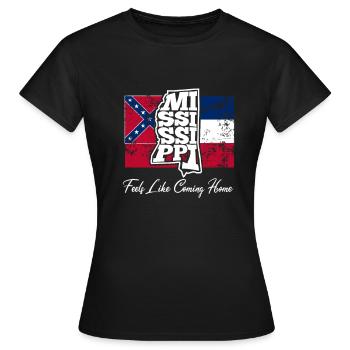 Feels like coming home - Slogan von MS - Frauen T-Shirt - Schwarz - Vorne - AI Model Female 172 dark (172cm)