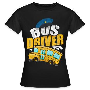 Busfahrer Beruf Omnibus Bushaltestelle Fernbus - Frauen T-Shirt - Schwarz - Vorne - AI Model Female 172 dark (172cm)