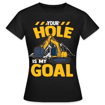 Excavator road construction - Women's T-Shirt - black - Front - AI Model Female 172 dark (172cm)