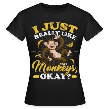 Singe - T-shirt Femme - noir - Devant - AI Model Female 172 dark (172cm)