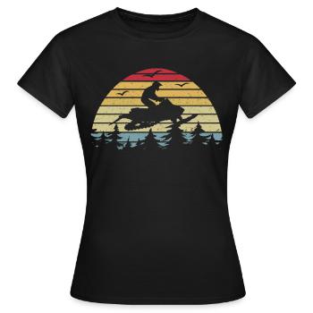 Motoneige Retro Skidoo - T-shirt Femme - noir - Devant - AI Model Female 172 dark (172cm)
