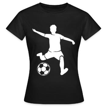 Football joueur de football - T-shirt Femme - noir - Devant - AI Model Female 172 dark (172cm)