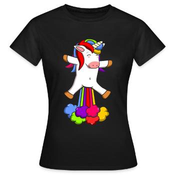 Farting Fart Farting Unicorn Funny - Women's T-Shirt - black - Front - AI Model Female 172 dark (172cm)