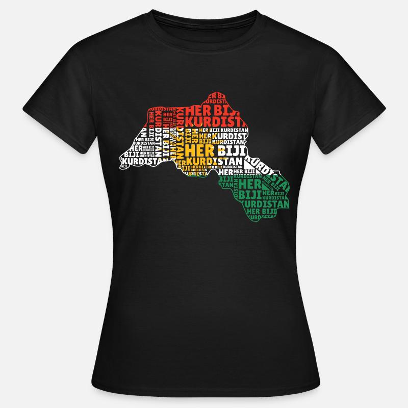 Her Biji Kurdistan Land Kurde Kurden Geschenk - Dame-T-shirt - sort