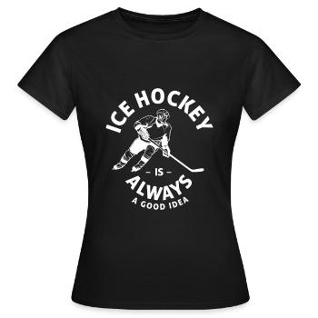 Hockey sur glace sport sports d'hiver patinoire - T-shirt Femme - noir - Devant - AI Model Female 172 dark (172cm)