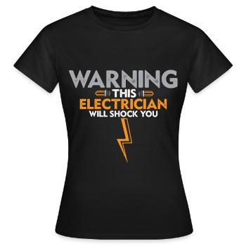 electrician electricity electronics electronics profession - Women's T-Shirt - black - Front - AI Model Female 172 dark (172cm)