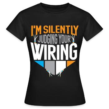 electrician electricity electronics electronics profession - Women's T-Shirt - black - Front - AI Model Female 172 dark (172cm)