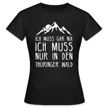 Thüringer Wald Thüringen Freistaat Wandern - Frauen T-Shirt - Schwarz - Vorne - AI Model Female 172 dark (172cm)