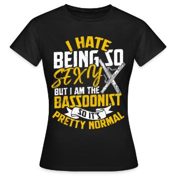 Fagott Musikschule Instrument Fagottist Tenor - Frauen T-Shirt - Schwarz - Vorne - AI Model Female 172 dark (172cm)