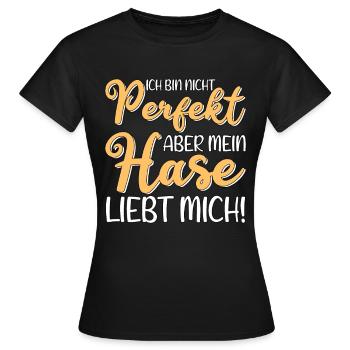 Mon lapin m'aime - T-shirt Femme - noir - Devant - AI Model Female 172 dark (172cm)