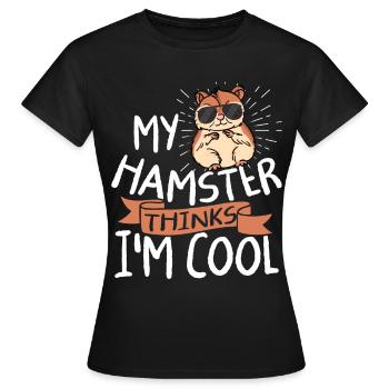 Hamster rongeur - T-shirt Femme - noir - Devant - AI Model Female 172 dark (172cm)