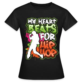Street dance hip hop rap dancing techno bboy mc - Women's T-Shirt - black - Front - AI Model Female 172 dark (172cm)