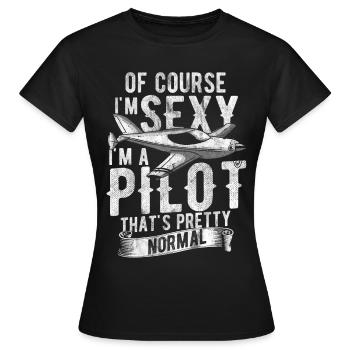 Pilot plane glider helicopter cockpit - Women's T-Shirt - black - Front - AI Model Female 172 dark (172cm)