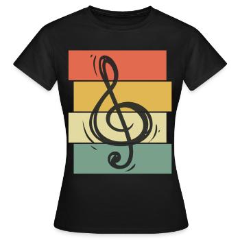 Sinfonie Orchester Musiknote Konzert Instrument - Frauen T-Shirt - Schwarz - Vorne - AI Model Female 172 dark (172cm)
