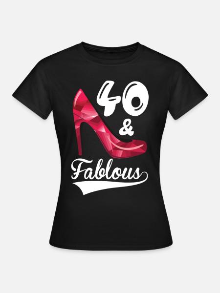 40 und fabelhaft 40 Geburtstag 40 Jahre - T-shirt dam - svart