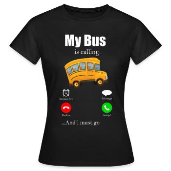 Busfahrer Omnibus Schulbus Öpnv Autobus Geschenk - Frauen T-Shirt - Schwarz - Vorne - AI Model Female 172 dark (172cm)