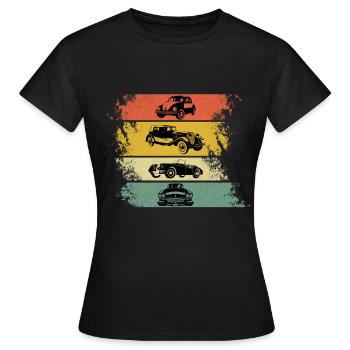 Retro Vintage Classic Cars Cars - Women's T-Shirt - black - Front - AI Model Female 172 dark (172cm)