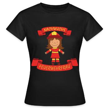 kleine nachwuchs Feuerwehrfrau Feuerwehr - Frauen T-Shirt - Schwarz - Vorne - AI Model Female 172 dark (172cm)