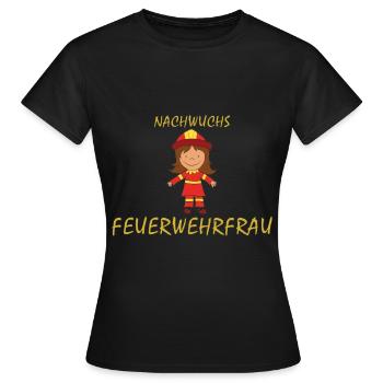 Nachwuchs Feuerwehrfrau - Frauen T-Shirt - Schwarz - Vorne - AI Model Female 172 dark (172cm)