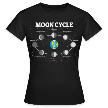 Moon Phases Moon Phases Moon Full Moon Astronomy - Women's T-Shirt - black - Front - AI Model Female 172 dark (172cm)