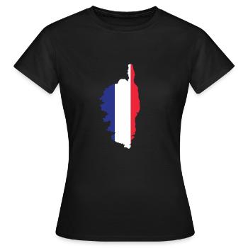Korsika - Frauen T-Shirt - Schwarz - Vorne - AI Model Female 172 dark (172cm)