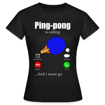 Ping-Pong - Frauen T-Shirt - Schwarz - Vorne - AI Model Female 172 dark (172cm)