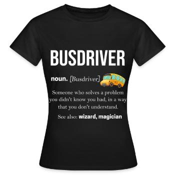 Bus - T-shirt Femme - noir - Devant - AI Model Female 172 dark (172cm)