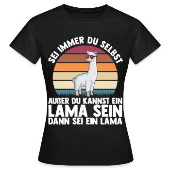 lama - Women's T-Shirt - black - Front - AI Model Female 172 dark (172cm)