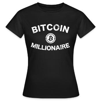 Bitcoin Millionaire - Bitcoin Button - Bitcoins - Women's T-Shirt - black - Front - AI Model Female 172 dark (172cm)