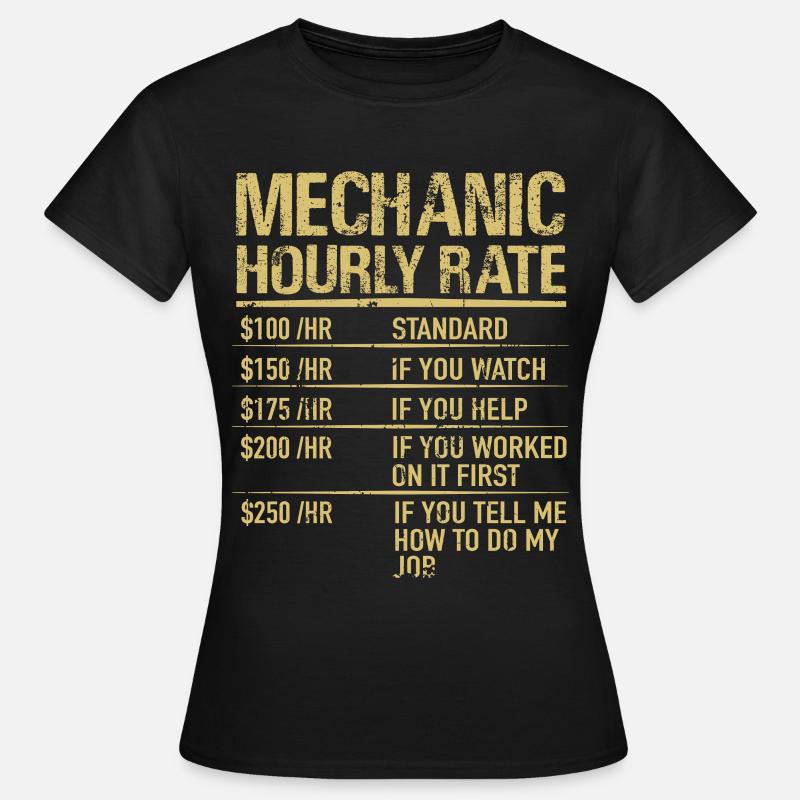 Mekaniker TimeLøn bil mekaniker gave - Dame-T-shirt - sort