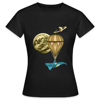 Heißluftballon, Ballonfahren, Luftschiff - Frauen T-Shirt - Schwarz - Vorne - AI Model Female 172 dark (172cm)