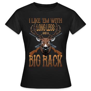 Jäger Rotwild Wild Hirschjagd Jagen Rehwild Hunter - Frauen T-Shirt - Schwarz - Vorne - AI Model Female 172 dark (172cm)