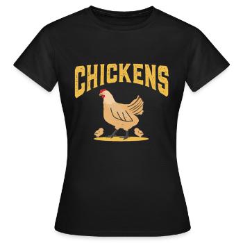 Chickens Chicken Chicken Chicken Chicken Hen - Women's T-Shirt - black - Front - AI Model Female 172 dark (172cm)