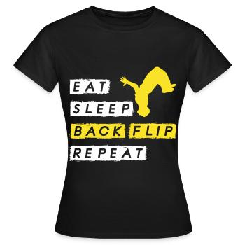 Parkour Backflip Sportler Workout Training - Frauen T-Shirt - Schwarz - Vorne - AI Model Female 172 dark (172cm)