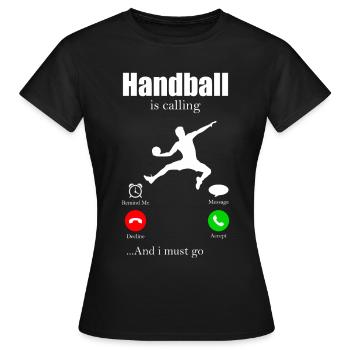 Handball Sport Sprungwurf Frauenhandball Hobby - Frauen T-Shirt - Schwarz - Vorne - AI Model Female 172 dark (172cm)