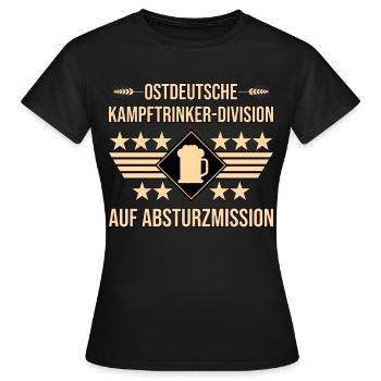 Ostdeutscher Kampftrinker Ostdeutschland Ossis - Frauen T-Shirt - Schwarz - Vorne - AI Model Female 172 dark (172cm)