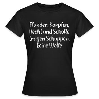 Angeln - Flunder Karpfen Hecht und Scholle tragen - Frauen T-Shirt - Schwarz - Vorne - AI Model Female 172 dark (172cm)