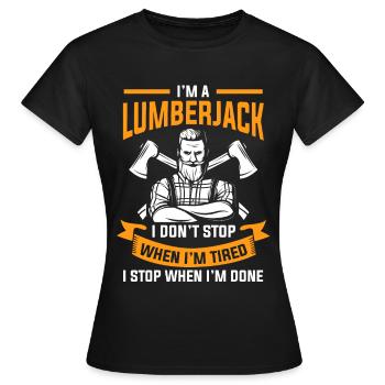 Bûcheron bûcheron bûcheron - T-shirt Femme - noir - Devant - AI Model Female 172 dark (172cm)