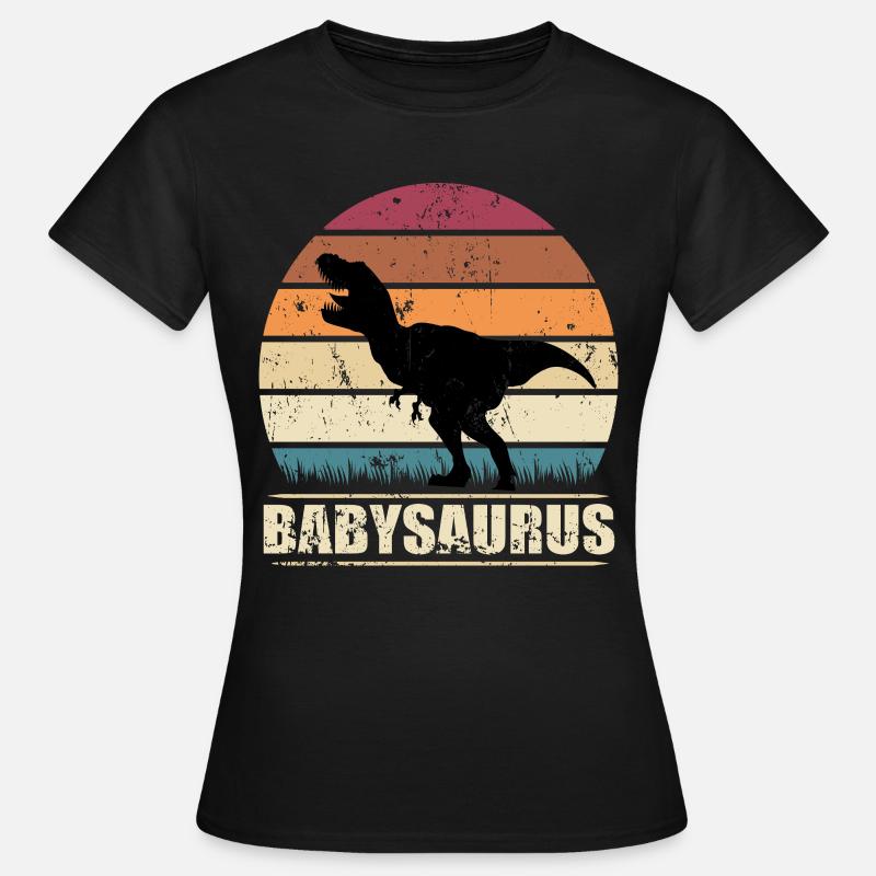BabySaurus Dinosaurier Baby Dino Geburt Geschenk - Dame-T-shirt - sort