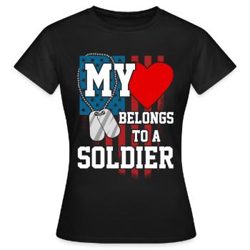 Soldier Military Military Vétéran Soldiers Navy Gift - T-shirt Femme - noir - Devant - AI Model Female 172 dark (172cm)