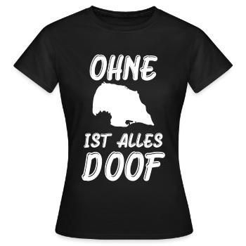 Fehmarn Heimat Insel Ostsee Sonneninsel - Frauen T-Shirt - Schwarz - Vorne - AI Model Female 172 dark (172cm)