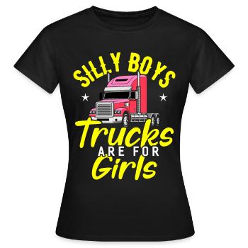 Trucker LKW Fahrer Fernfahrer Brummi Geschenk - Frauen T-Shirt - Schwarz - Vorne - AI Model Female 172 dark (172cm)