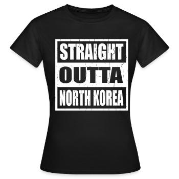 North Korea North Korea - Frauen T-Shirt - Schwarz - Vorne - AI Model Female 172 dark (172cm)