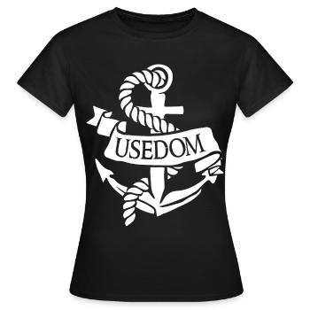 Usedom Anker Ostsee Insel Moin im Norden - Frauen T-Shirt - Schwarz - Vorne - AI Model Female 172 dark (172cm)