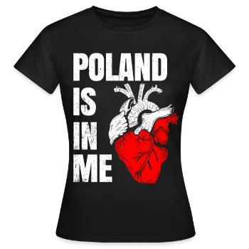 Pologne - T-shirt Femme - noir - Devant - AI Model Female 172 dark (172cm)