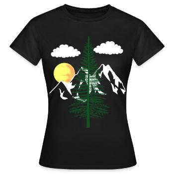 nature nature nature montagne arbres amoureux de la nature écologie - T-shirt Femme - noir - Devant - AI Model Female 172 dark (172cm)
