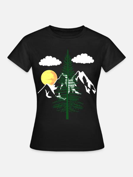 nature nature nature montagne arbres amoureux de la nature écologie - T-shirt Femme - noir